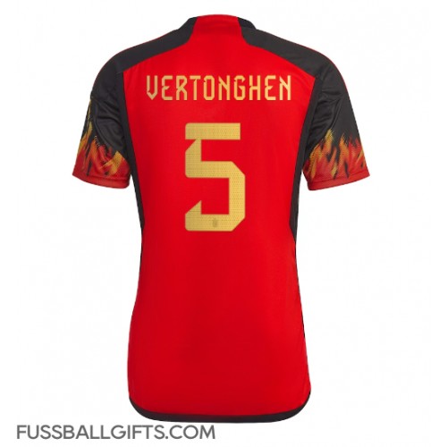 Belgien Jan Vertonghen #5 Fußballbekleidung Heimtrikot WM 2022 Kurzarm